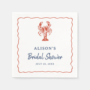 Serviette En Papier Mariage Nautical Thème Homard de la Côte