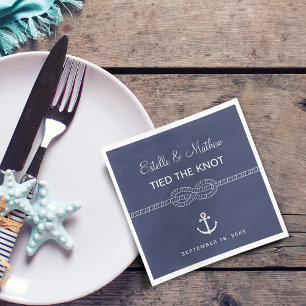 Serviette En Papier Mariage Nautique Navy Blue Tied the Knot