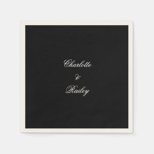Serviette En Papier Mariage noir et blanc