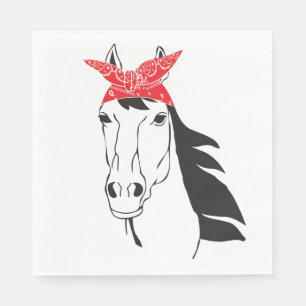 Serviette En Papier Mariage Occidental Rustique Cow-boy Équestre
