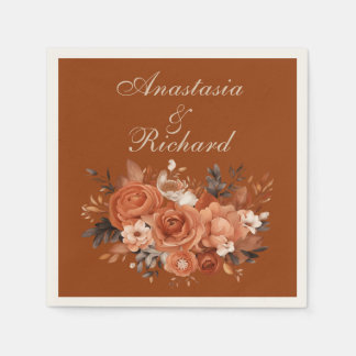 Serviette En Papier Mariage orange brûlé
