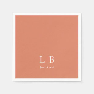 Serviette En Papier Mariage orange Citrus minimal simple