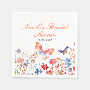 Serviette En Papier Mariage papillon floral d'été