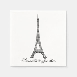 Serviette En Papier Mariage parisien Tour Eiffel