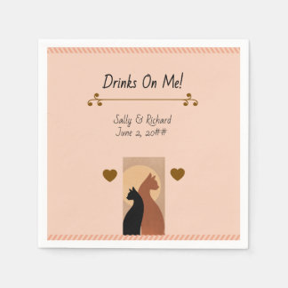 Serviette En Papier Mariage Pattes & Vœux Liés par Patte & Cœur 