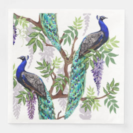 Serviette En Papier Mariage Peacock