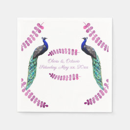 Serviette En Papier Mariage Peacock