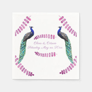 Serviette En Papier Mariage Peacock