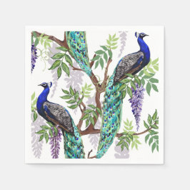 Serviette En Papier Mariage Peacock