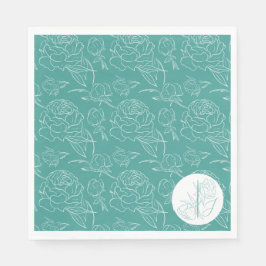 Serviette En Papier Mariage Peony Elegance