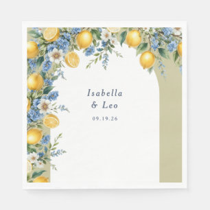 Serviette En Papier Mariage Personnalisé avec Citron Amalfi Italien