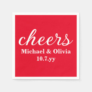 Serviette En Papier Mariage personnalisé de la mariée rouge réception