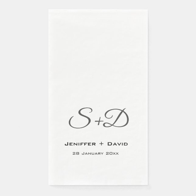 Serviette En Papier Mariage personnalisé, douche nuptiale/cadeau fianç (Devant)