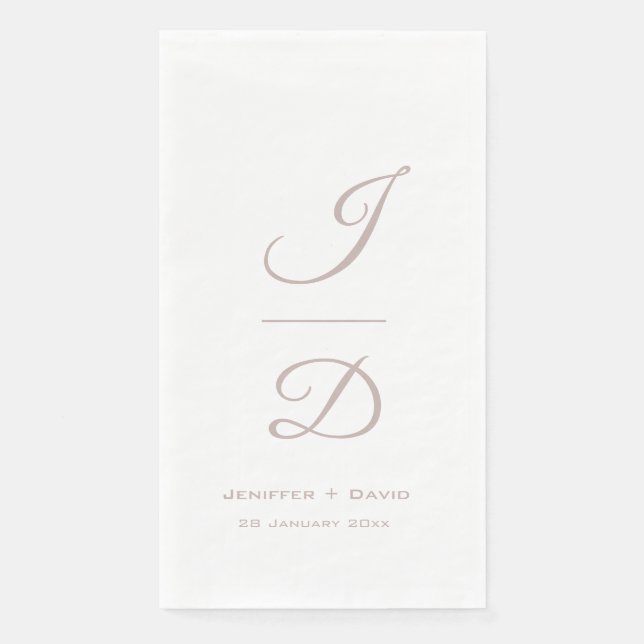 Serviette En Papier Mariage personnalisé, douche nuptiale/fiançailles (Devant)