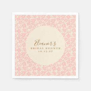 Serviette En Papier Mariage personnalisé écriture florale rose vintage