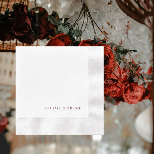 Serviette En Papier Mariage personnalisé en rubis rouge blanc
