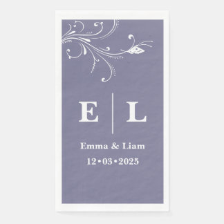 Serviette En Papier Mariage personnalisé lavande poussiéreuse 