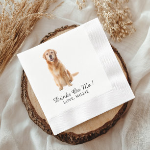 Serviette En Papier Mariage personnalisé marié personnalisé Chien coup