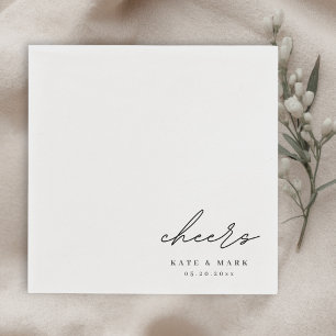 Serviette En Papier Mariage Personnalisé Minimaliste à la Santé