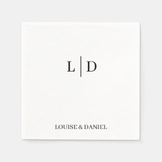 Serviette En Papier Mariage personnalisé minimaliste et simple