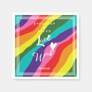Serviette En Papier Mariage personnalisé Rainbow Loins gagne