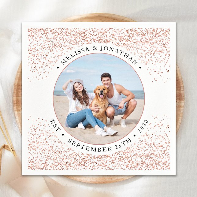 Serviette En Papier Mariage Personnalisé Rose Parties scintillant or p (Créateur téléchargé)