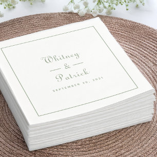 Serviette En Papier Mariage personnalisé Sage Green