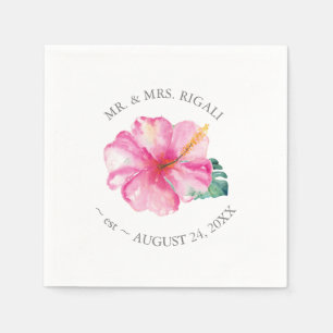 Serviette En Papier Mariage personnalisé serviettes fleurs roses