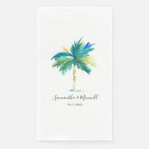 Serviette En Papier Mariage personnalisé Tropical Palm Tree