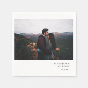 Serviette En Papier Mariage photo instantané ou monogramme de fête