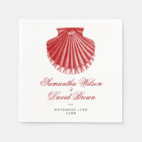 Mariage plage Vintage coquille de pétoncle rouge