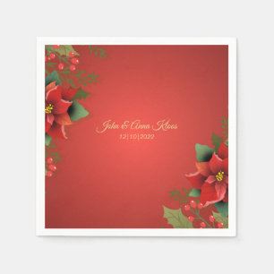 Serviette En Papier Mariage Poinsettia Napkins