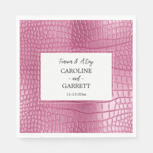 Serviette En Papier Mariage Poster de animal en cuir rose Faux