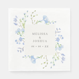 Serviette En Papier Mariage Regency Blue Watercolor