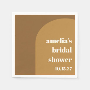 Serviette En Papier Mariage Rétro Personnalisé Brun Chaud d'Automne Ar