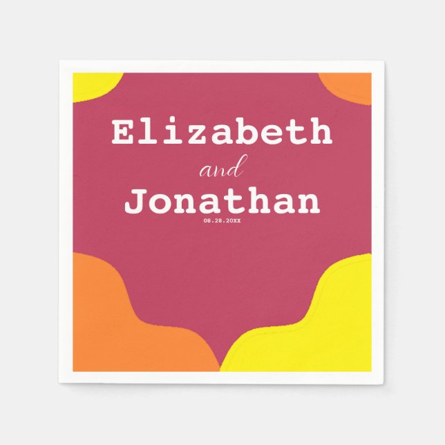 Serviette En Papier Mariage rétro Southwestern Sunrise (Devant)