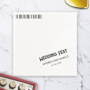 Serviette En Papier Mariage Rock and Roll Billetterie Concert Boarding