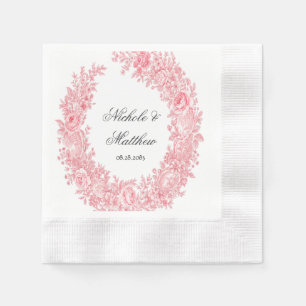 Serviette En Papier Mariage romantique en toile rose