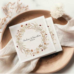 Serviette En Papier Mariage romantique floral botanique vintage miniat