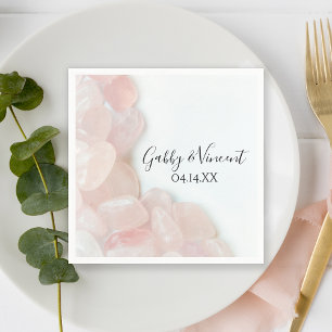 Serviette En Papier Mariage rose à quartz rose