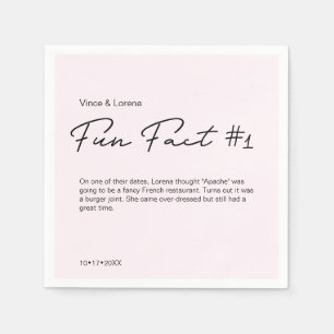 Serviette En Papier Mariage rose Fun Fact personnalisé