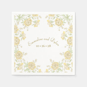 Serviette En Papier Mariage Rose Jaune