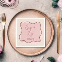 Mariage rose magenta moderne Gras Verre