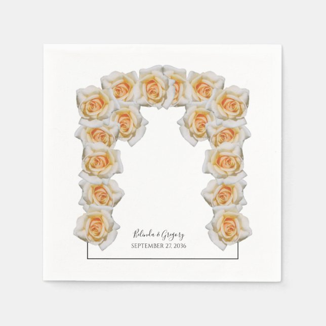 Serviette En Papier Mariage Rose orange (Devant)