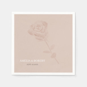 Serviette En Papier Mariage rose subtil et moderne