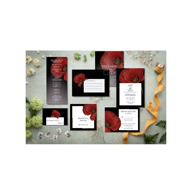 Serviette En Papier Mariage Rouge Pavot Meilleur Jour Jamais Plante Na (Créateur téléchargé)
