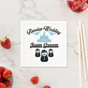 Serviette En Papier Mariage russe, Team Groom. Serviettes de table
