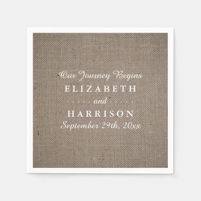 Serviette En Papier Mariage Rustique Burlap (Devant)