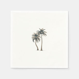 Serviette En Papier Mariage rustique côtier aux palmiers tropicaux