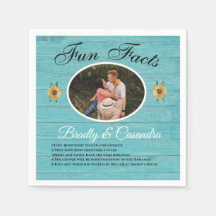 Serviette En Papier Mariage rustique Faits amusants Tournesol Lumière 